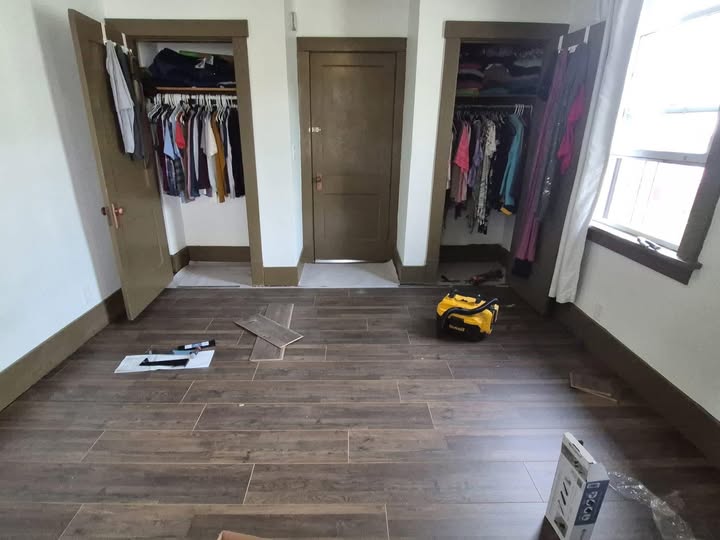 Completed flooring installation in Ambridge