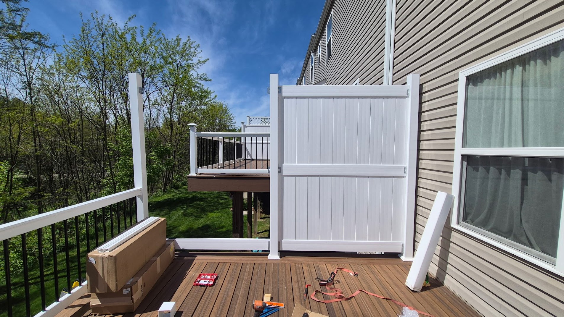 Fence installation in progress in Moon Township