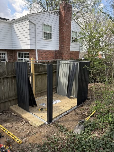 Shed build in progress in Moon Township